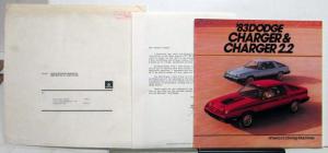 1983 Dodge Charger 2.2 Options Features Dealer Letter Envelope Sales Brochure