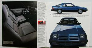 1981 Dodge O24 De Tomaso Front Wheel Drive Two Tone Package Specs Sales Brochure