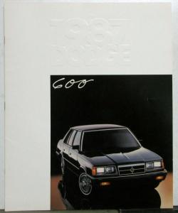 1987 Dodge 600 Series SE Interior Exterior Options Sales Brochure