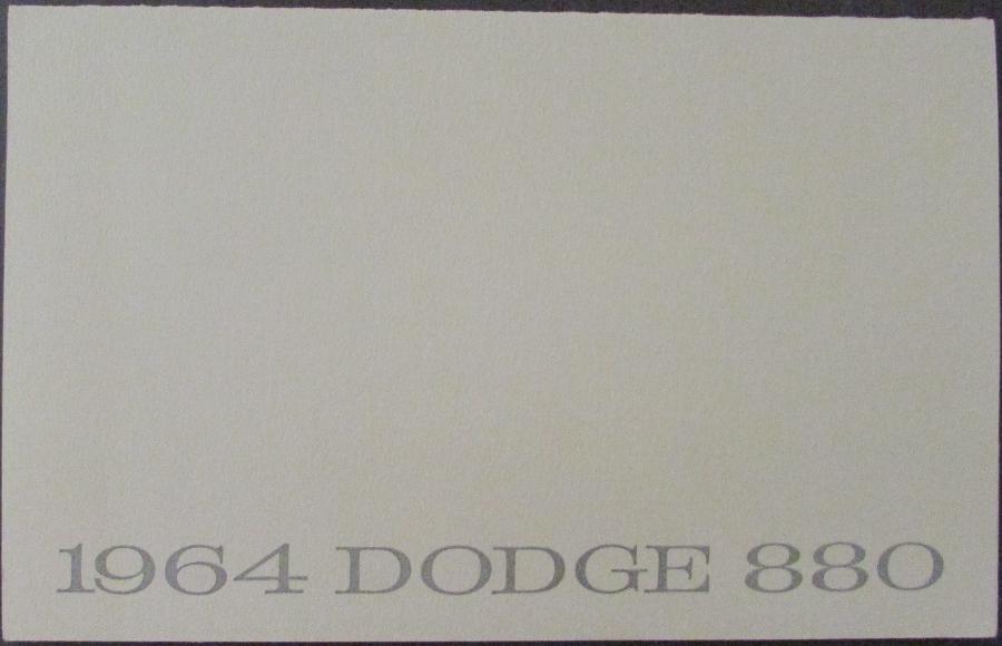 1964 Dodge 880 Color Sales Brochure Original With Color Plates