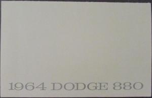 1964 Dodge 880 Color Sales Brochure Original With Color Plates