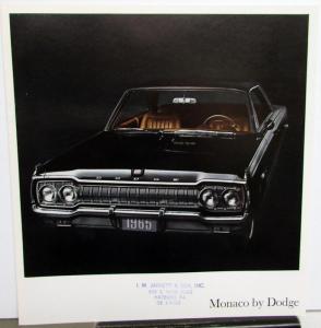 1965 Dodge Monaco Color Original Sales Brochure