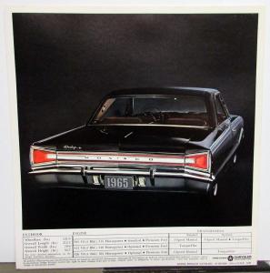 1965 Dodge Monaco Color Original Sales Brochure