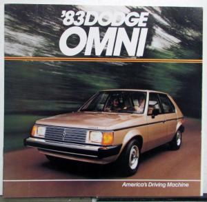 1983 Dodge Omni Custom Interior Exterior Sales Brochure