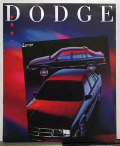 1989 Dodge Lancer Shelby ES Options Interior Exterior Sales Brochure