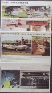 1965 Dodge Car Full Line Saver Sales Brochure Dart Coronet Polara Custom Monaco