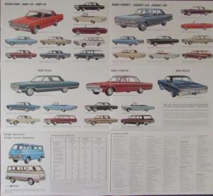 1965 Dodge Car Full Line Saver Sales Brochure Dart Coronet Polara Custom Monaco