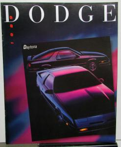 1989 Dodge Daytona Shelby ES Turbo Options Interior Exterior Sales Brochure