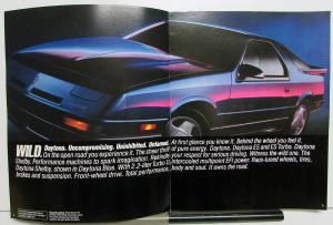 1989 Dodge Daytona Shelby ES Turbo Options Interior Exterior Sales Brochure