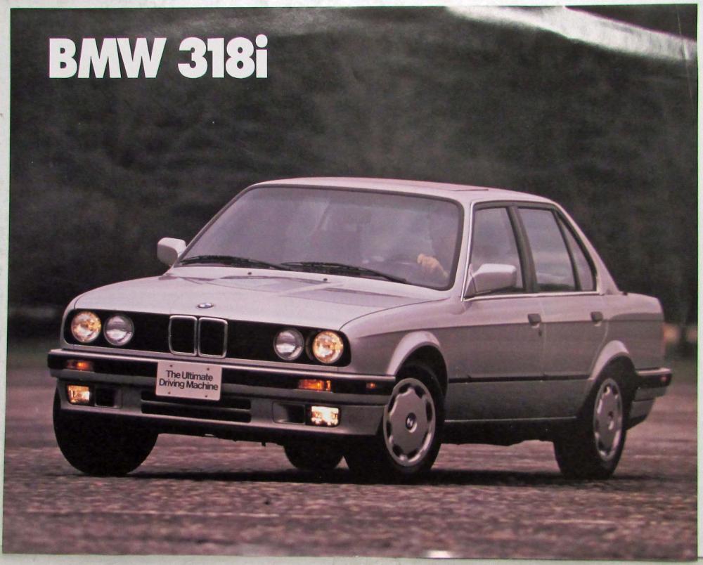 1990 BMW 318i Promo Ad Sheet