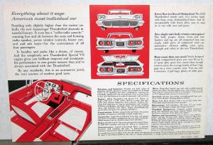 1958 Ford Thunderbird Dealer Sales Brochure Folder 4 Passenger Car Orig 12/57