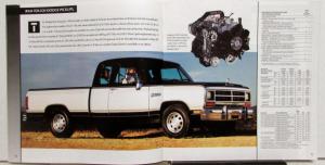 1990 Dodge Spirit Shadow Colt Omni Caravan Pickup Dakota RamCharger Brochure