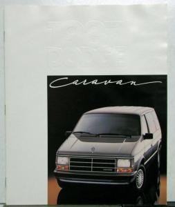 1987 Dodge Caravan SE LE Options Interior Exterior Sales Brochure
