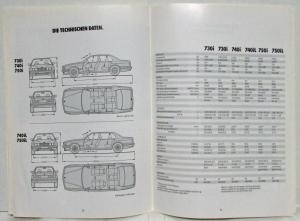 1992 BMW 7-Series Prestige Sales Brochure - German Text