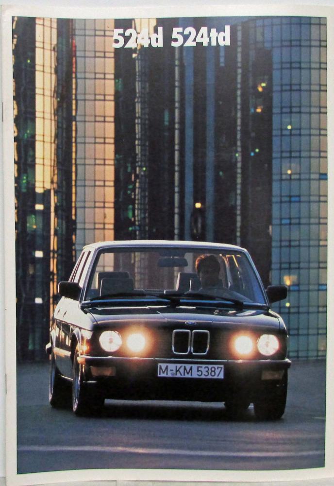 1987 BMW 524d 524td Dynamic and Stylish Diesel Sales Brochure - German Text