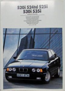 1988 BMW Color and Upholstery - Farben Polster Folder - Multi-language