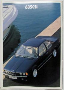 1987 BMW 635CSi Sales Brochure - German Text