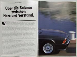 1987 BMW 635CSi Sales Brochure - German Text