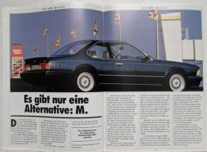 1987 BMW 635CSi Sales Brochure - German Text