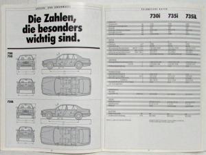 1989 BMW 730i 735i 735iL Sales Brochure - German Text