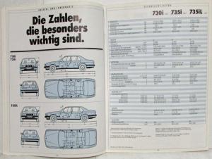 1986 BMW 730i 735i 735iL Sales Brochure - German Text