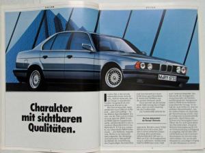 1988 BMW 524td Sales Brochure Highlights Noise Dampening - German Text