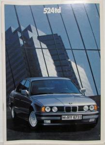 1988 BMW 524td Sales Brochure Highlights Through Loading - German Text