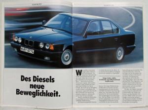 1988 BMW 524td Sales Brochure Highlights Through Loading - German Text