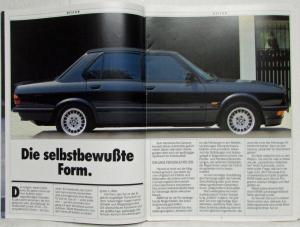 1987 BMW 518i 520i 525i 525e 528i 535i M535i Sales Brochure - German Text