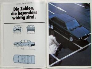 1987 BMW 518i 520i 525i 525e 528i 535i M535i Sales Brochure - German Text