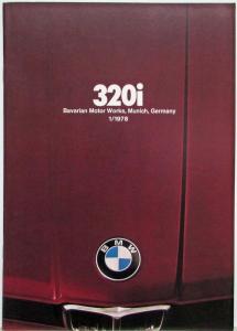 1978 BMW 320i Successor to the Car that Started a Cult Sales Brochure