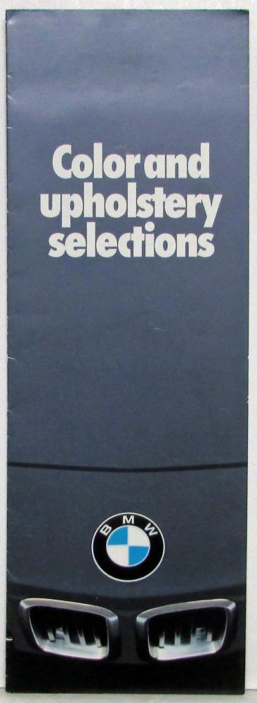 1979 BMW Color and  Upholstery Selections Dealer Sales Folder Brochure