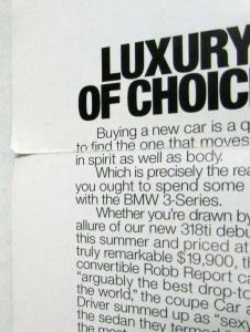 1995 BMW 3-Series Offers a Luxury in Its Class Oversized Sales Brochure
