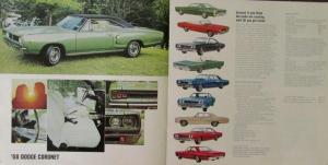 1968 Dodge Dart Coronet Charger Polara Monaco Original Sales Brochure Scat Pack