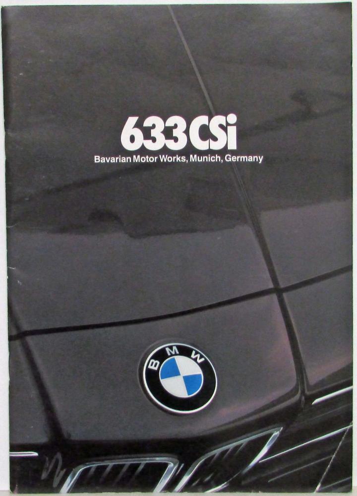 1980 BMW 633 CSi Sales Brochure