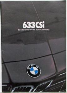 1980 BMW 633 CSi Sales Brochure