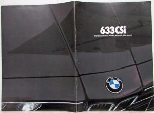 1980 BMW 633 CSi Sales Brochure