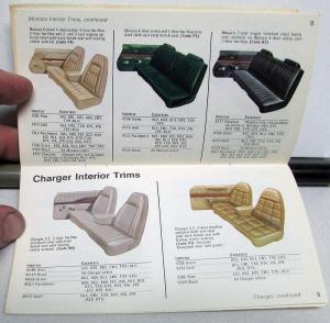 1974 Dodge Dealer Paint Chips Color Options Brochure Charger Challenger Dart