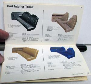 1974 Dodge Dealer Paint Chips Color Options Brochure Charger Challenger Dart