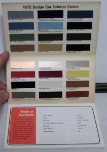 1975 Dodge Dealer Paint Chips Color Options Brochure Charger Dart Ramcharger