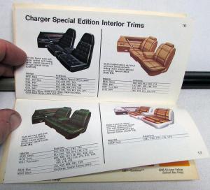 1975 Dodge Dealer Paint Chips Color Options Brochure Charger Dart Ramcharger