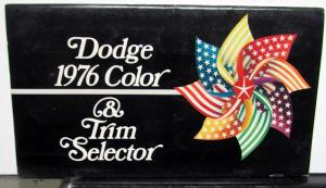 1976 Dodge Dealer Paint Chips Color & Trim Selector Salesmens Folder