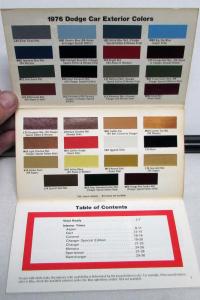 1976 Dodge Dealer Paint Chips Color & Trim Selector Salesmens Folder