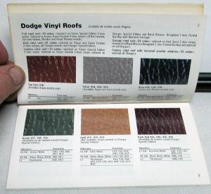 1976 Dodge Dealer Paint Chips Color & Trim Selector Salesmens Folder