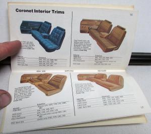 1976 Dodge Dealer Paint Chips Color & Trim Selector Salesmens Folder