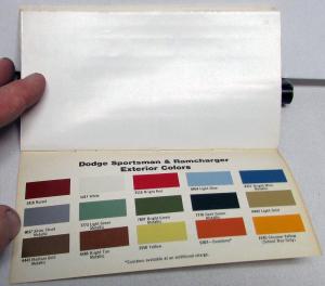 1976 Dodge Dealer Paint Chips Color & Trim Selector Salesmens Folder