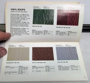 1977 Dodge Dealer Paint Chips Color & Trim Selector Salesmens Folder