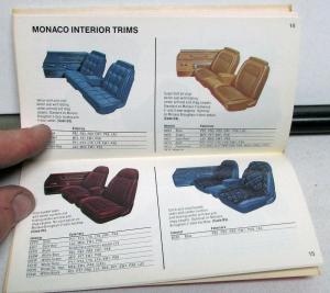 1977 Dodge Dealer Paint Chips Color & Trim Selector Salesmens Folder