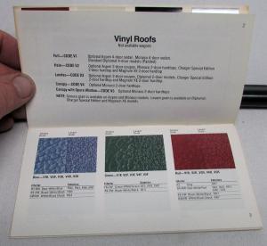 1978 Dodge Dealer Paint Chips Color & Trim Selector Salesmens Folder