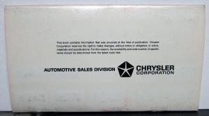 1978 Dodge Dealer Paint Chips Color & Trim Selector Salesmens Folder